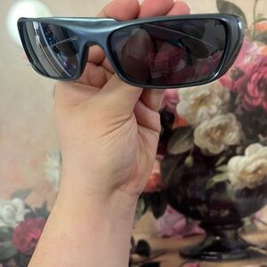 PUGS VINTAGE Rectangular Black Sunglasses with Dark Lenses